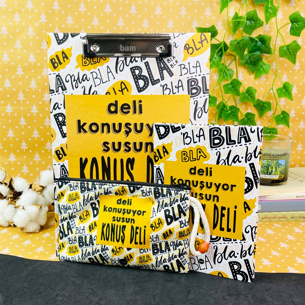 Paketli Deli Konuşuyor Susun Sekreterlik Defter Kalemlik Hediye Seti