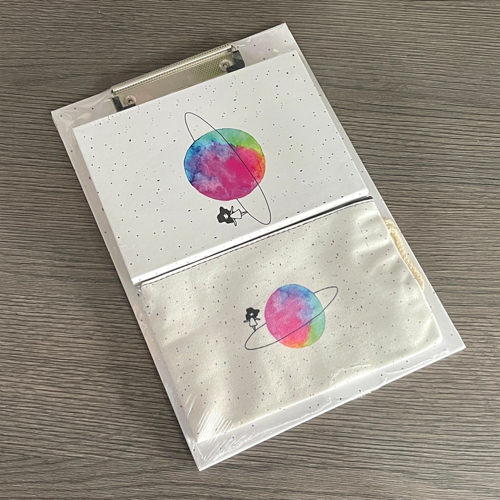 Paketli Saturnlu Kız Sekreterlik Defter Kalemlik Hediye Seti