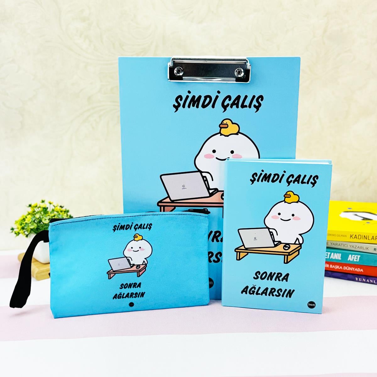 Paketli Şimdi Çalış Sekreterlik Defter Kalemlik Hediye Seti
