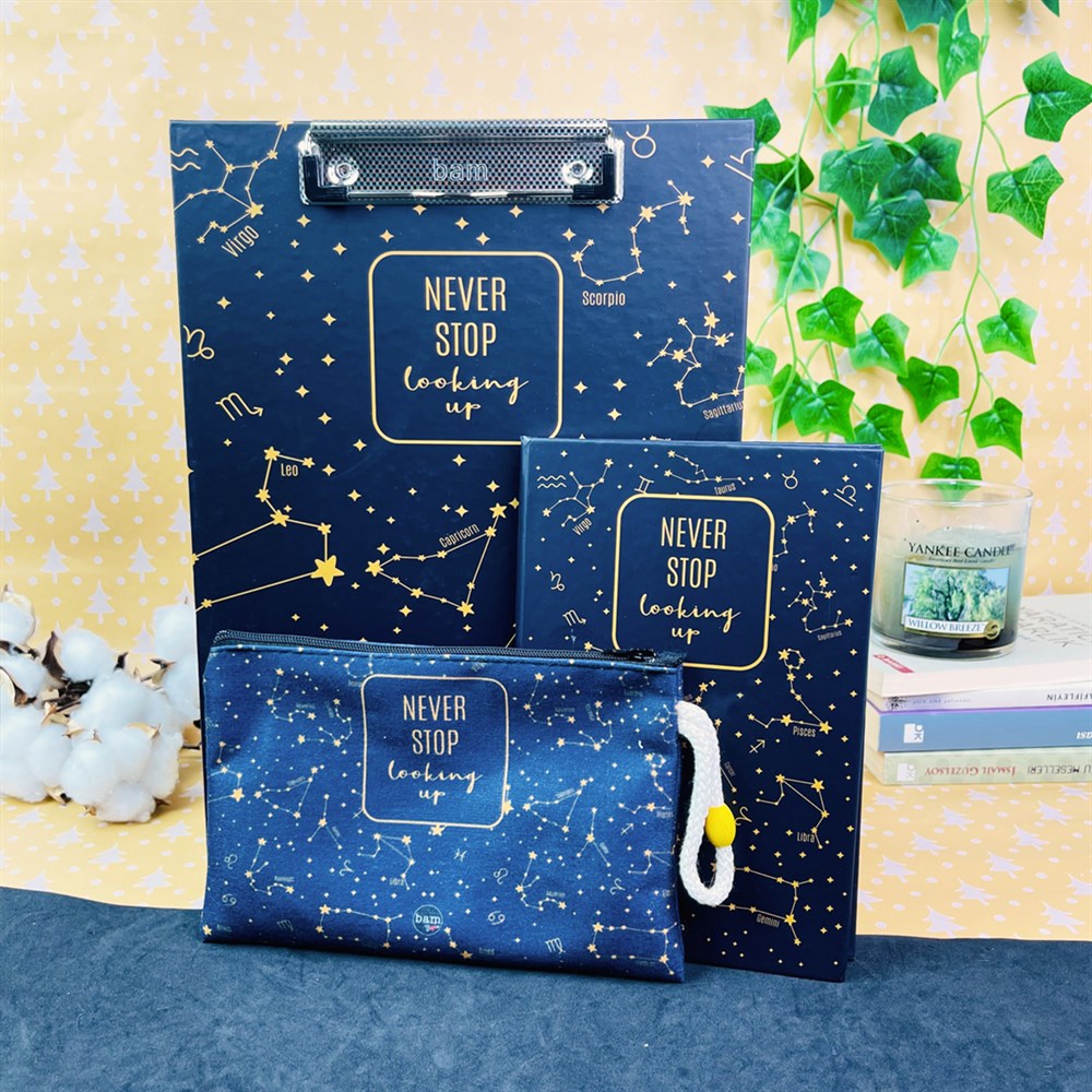 Paketli Yıldız Haritası Sekreterlik Defter Kalemlik Hediye Seti