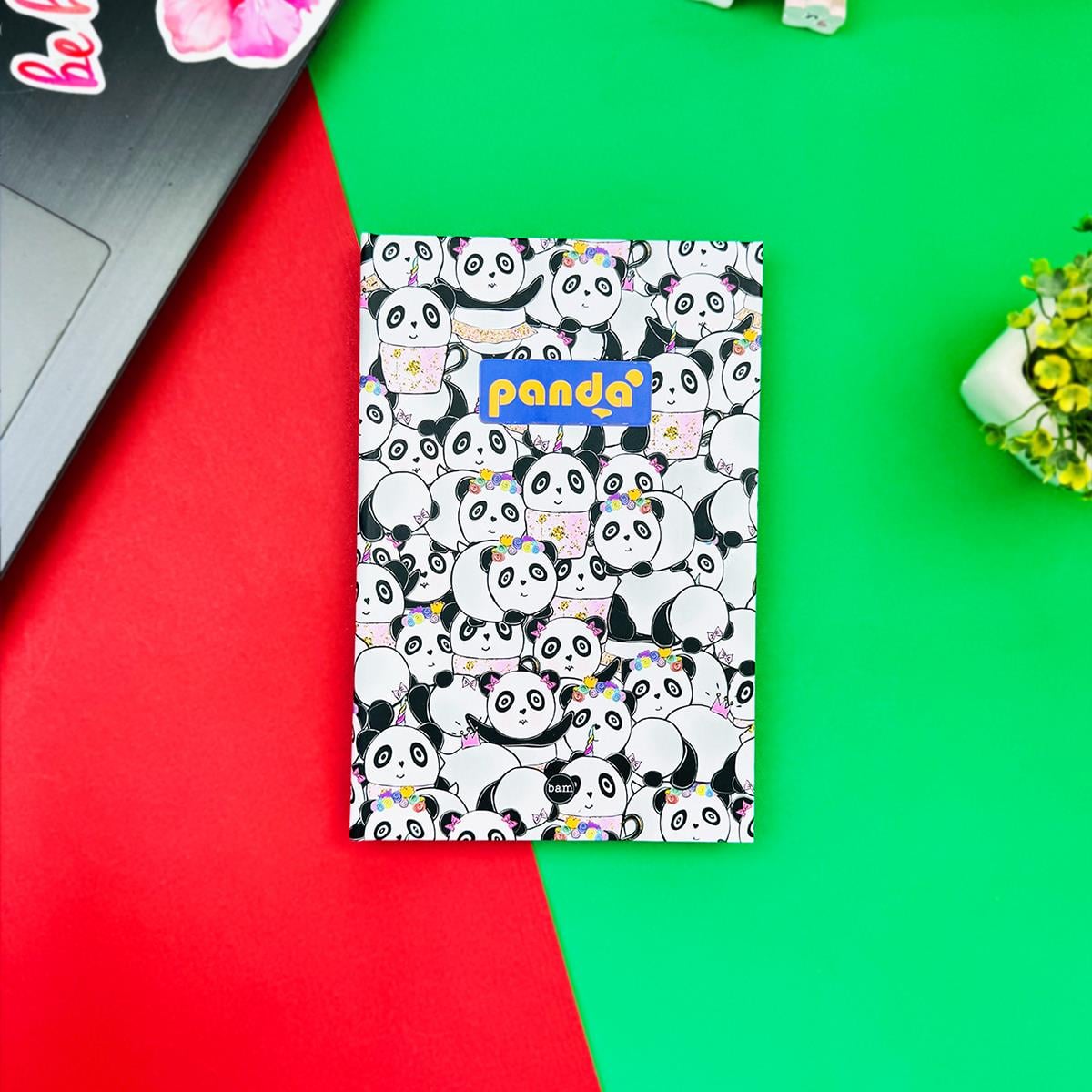 Panda Pattern Tasarımlı Lastikli Defter