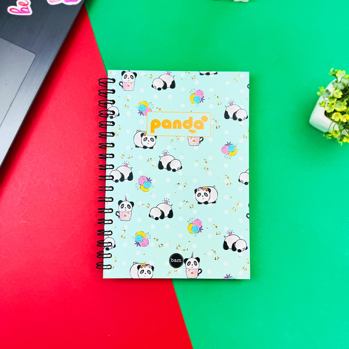 Panda Tasarımlı Spiralli Defter