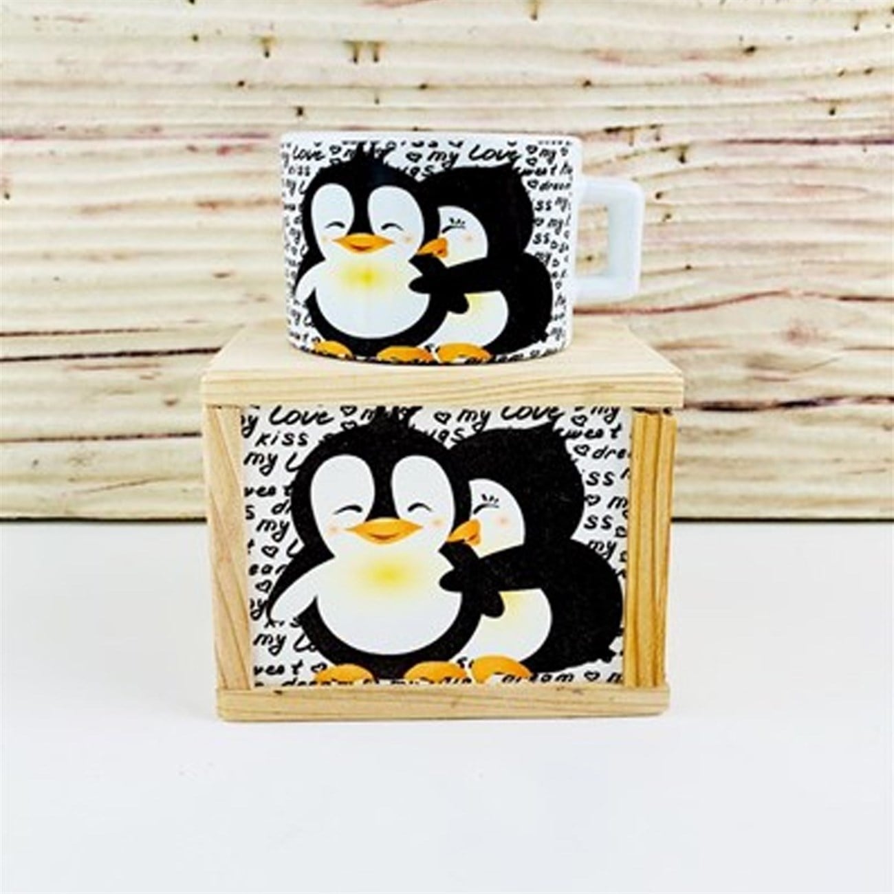 Penguen Tasarımlı Kutulu Kupa