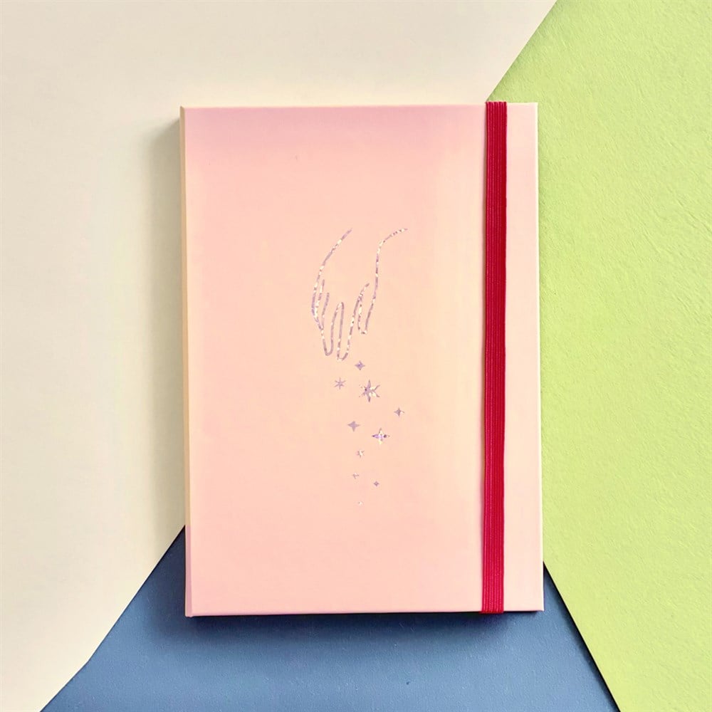 Pırıltılı El Tasarımlı Lastikli Defter