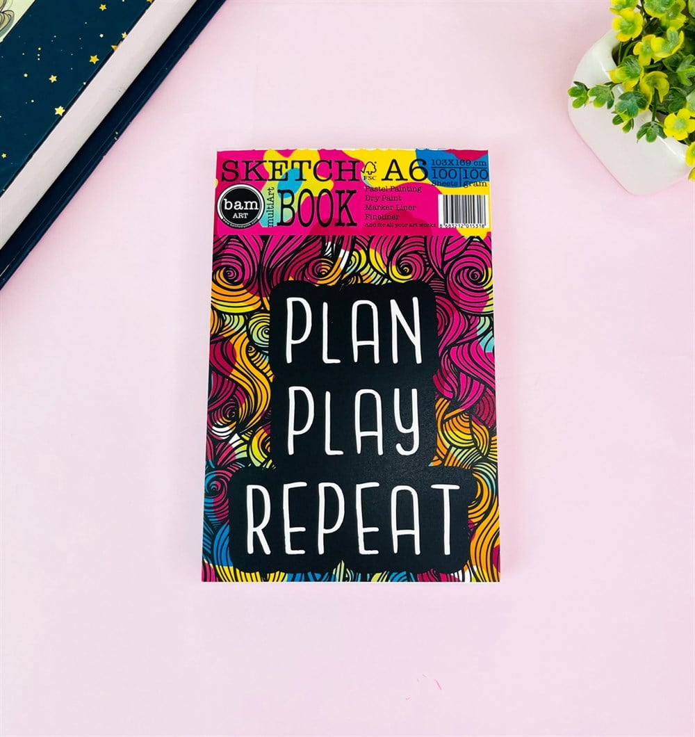 Plan Play Tasarımlı A6 Sketch Book - Eskiz Defteri - 100 Gr - 100 Yaprak 