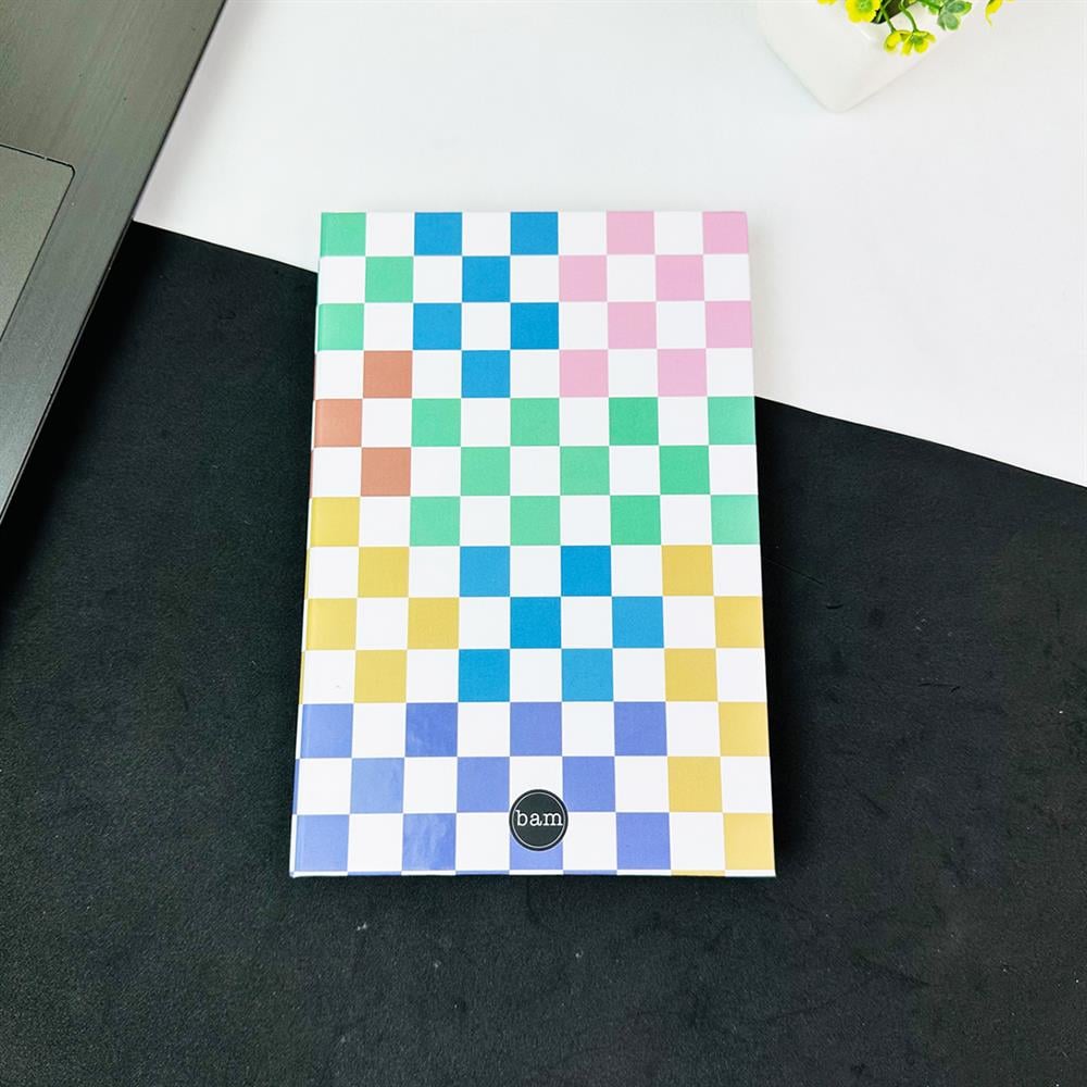 Renkli Dama Tasarımlı Lastikli Defter