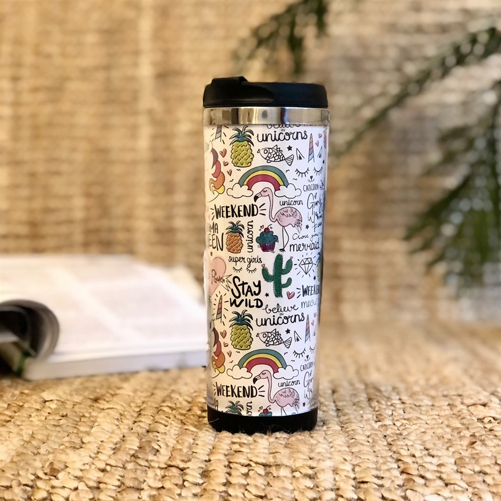 Renkli Tasarımlı 400 Ml Mug Bardak