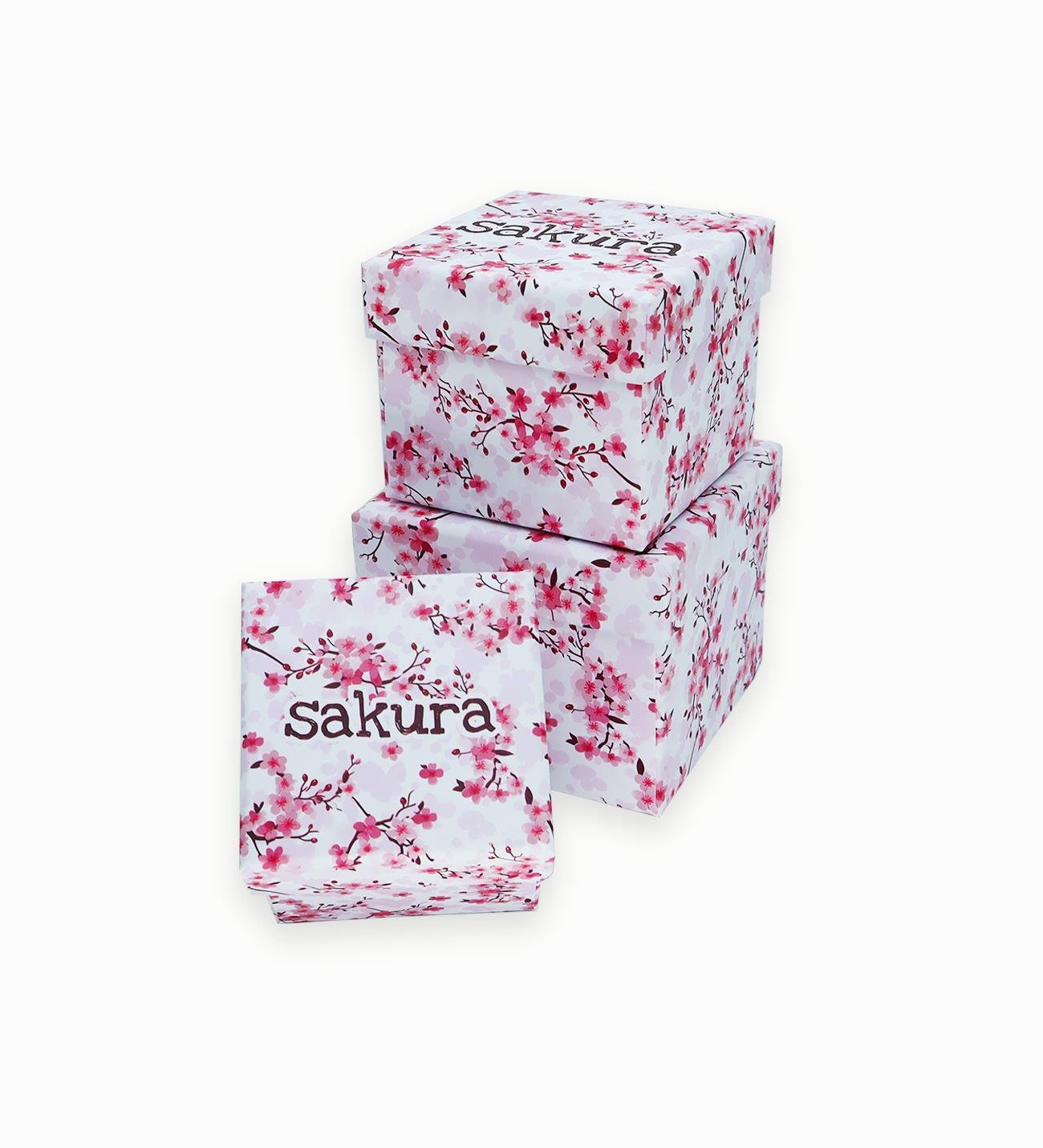Sakura Tasarımlı 3'lü Mini Kutu 