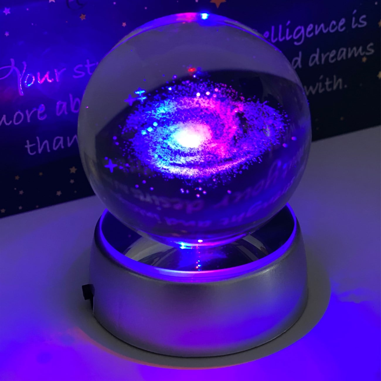 Samanyolu Galaxy Işıklı Cam Küre