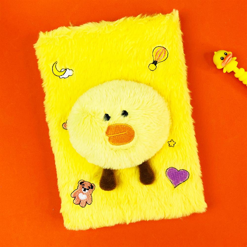 Sevimli Hayvan Tasarımlı Peluş Kapaklı Defter
