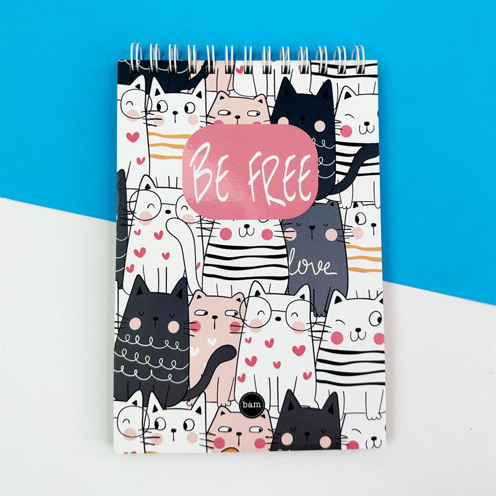 Sevimli Kedi Spiralli Defter