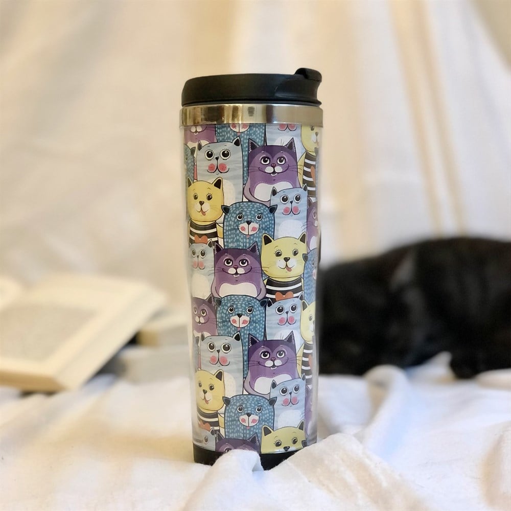 Sevimli Kediler Tasarımlı 400 Ml Mug Bardak