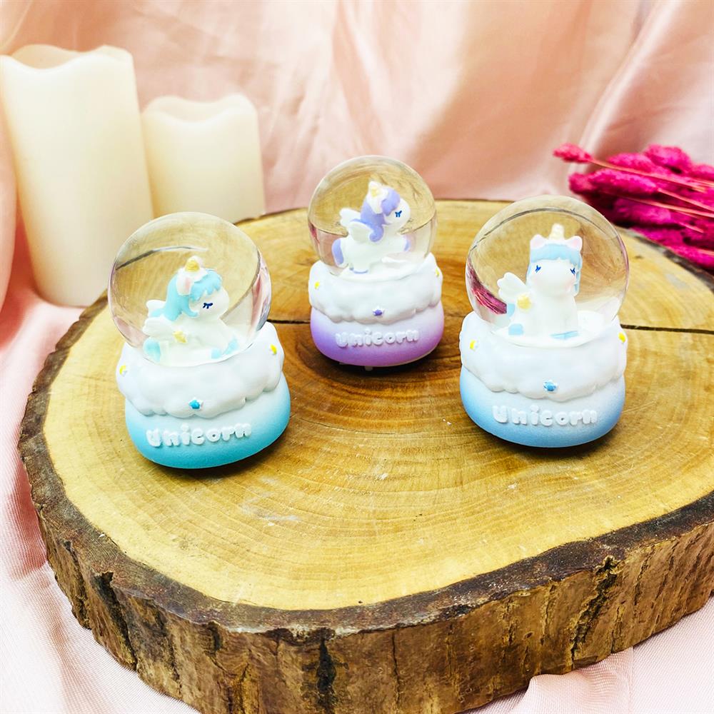 Sevimli Unicorn Tasarımlı Mini Kar Küresi