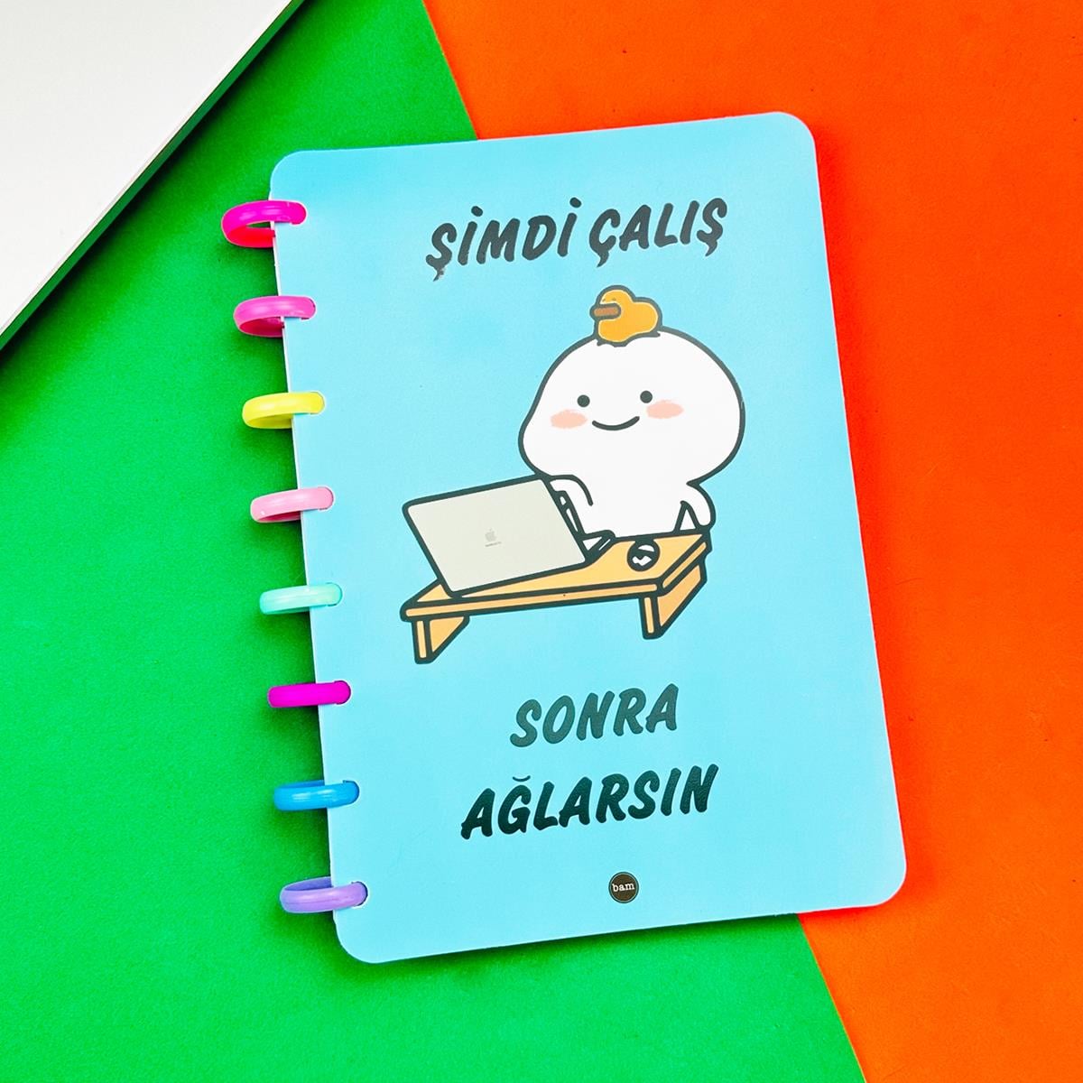 Şimdi Çalış Sonra Ağlarsın Tasarımlı Kalp Spiralli Defter