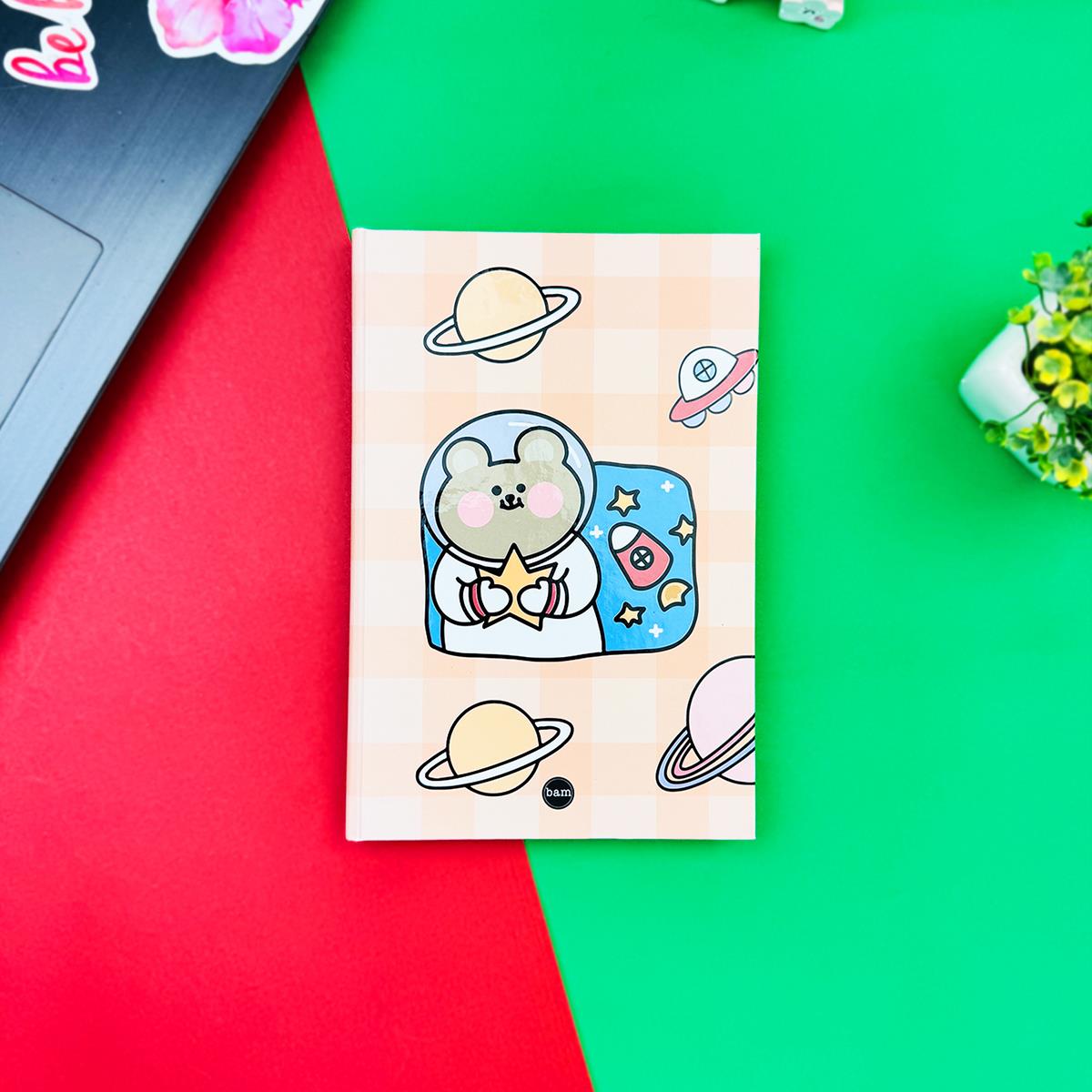 Space Bear Tasarımlı Lastikli Defter