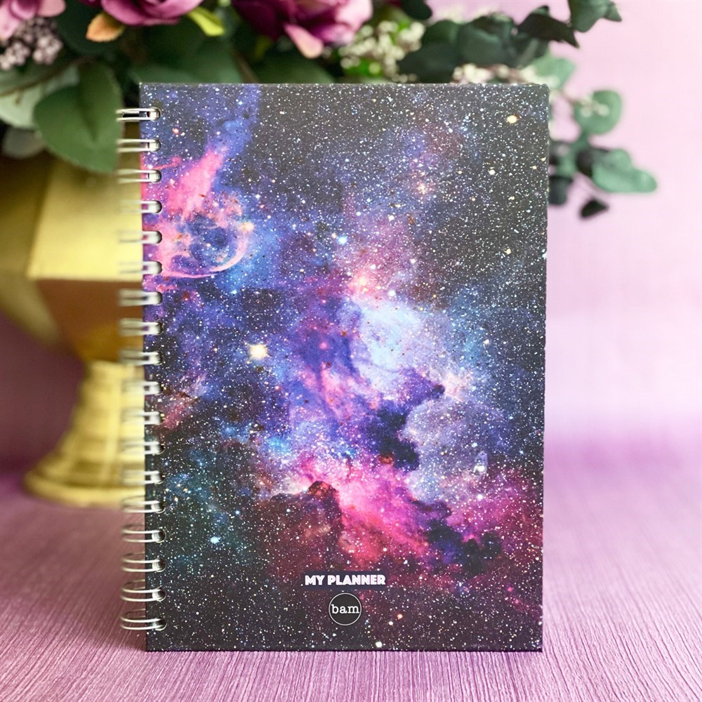 Space Tasarımlı Spiralli Defter