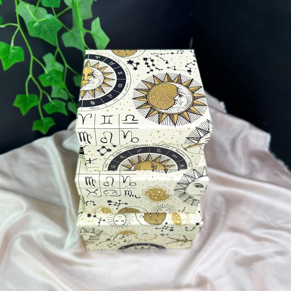 Tarot Ay Ve Güneş Tasarımlı 3'lü Kutu
