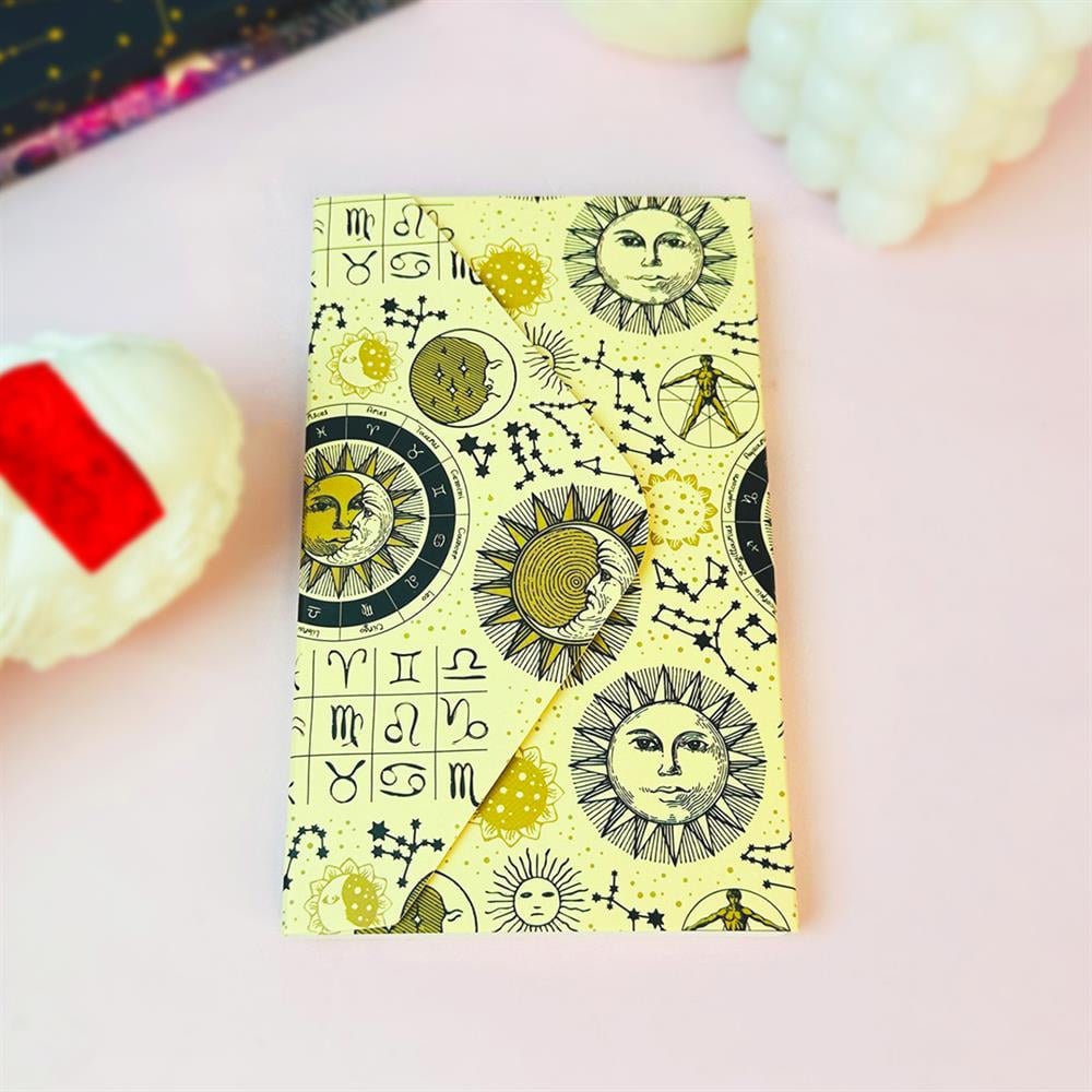 Tarot Ay Ve Güneş Tasarımlı Zarf Deffter