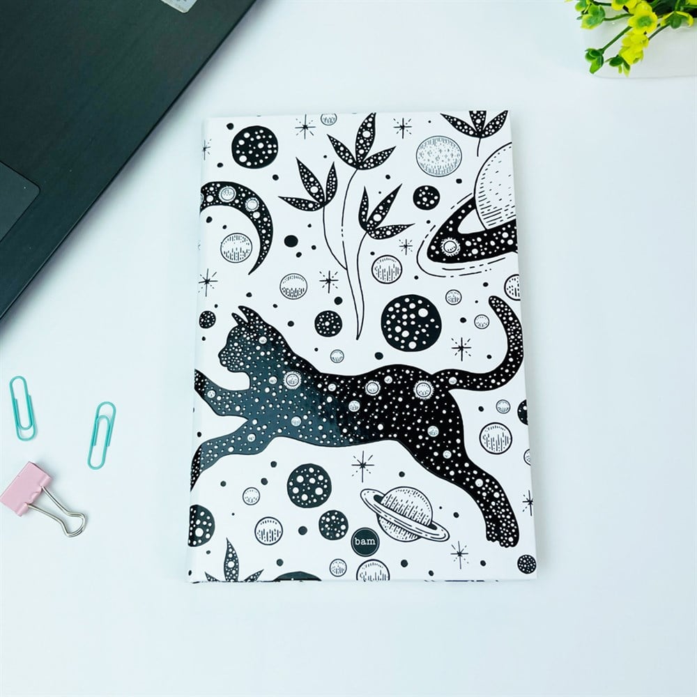 Tarot Kedi Tasarımlı Lastikli Defter