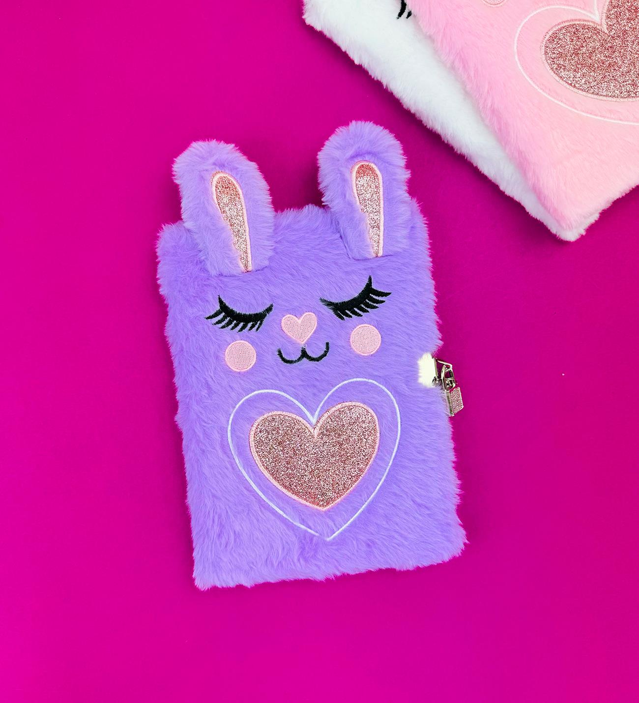 Tavşan Kalp Peluş Defter