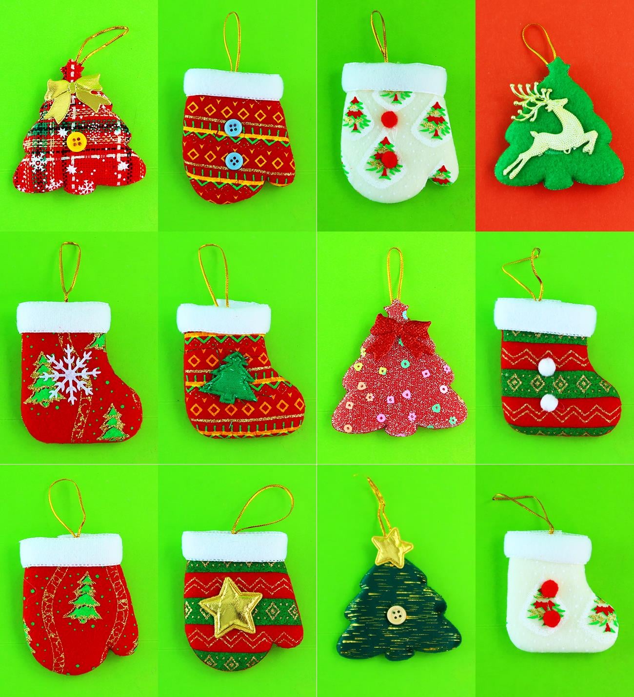 Tekstil Yılbaşı Süsü 8X11 cm x12