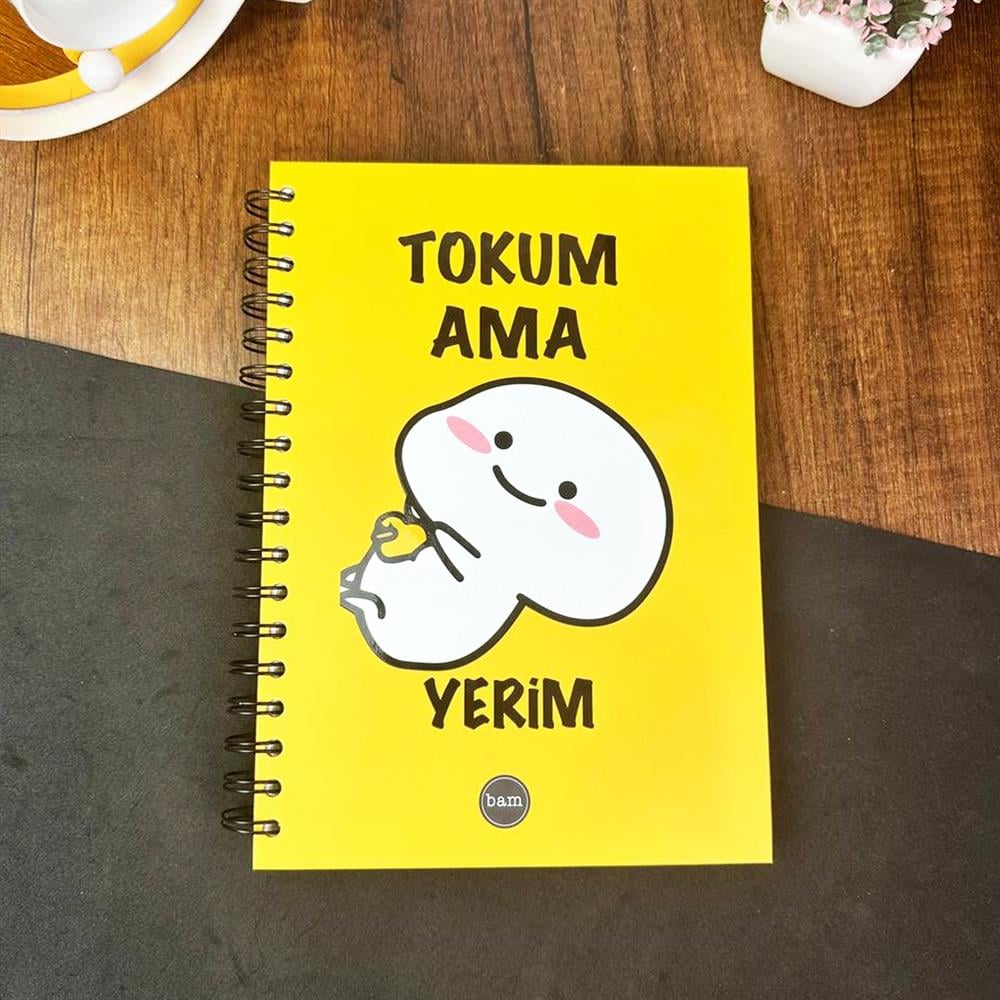 Tokum Ama Yerim Tasarımlı Çizgili Spiralli Defter 