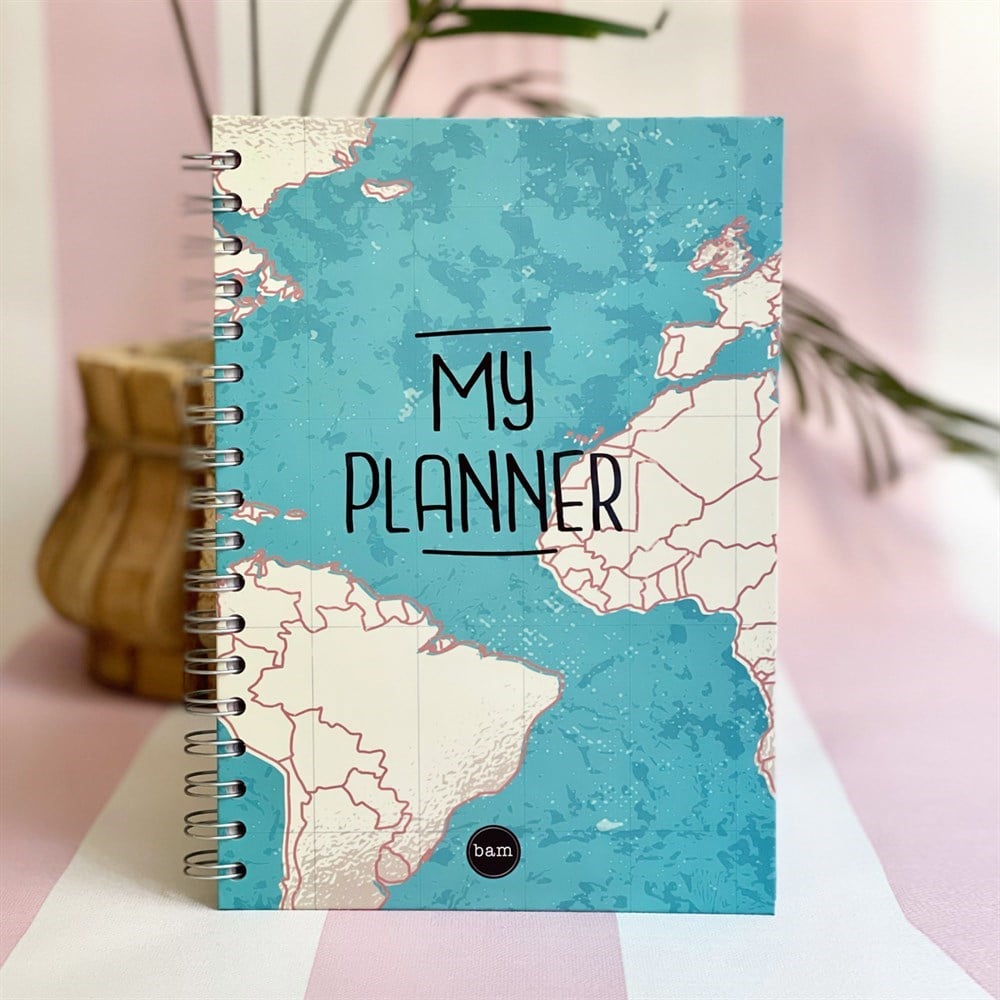 Travel Tasarımlı Spiralli Defter