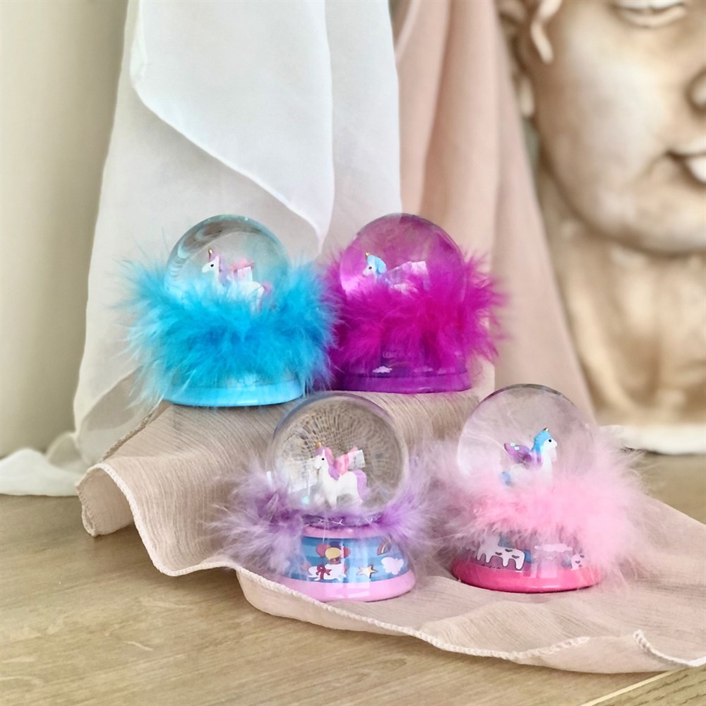 Unicorn Mini Tüylü Kar Küresi Toptan