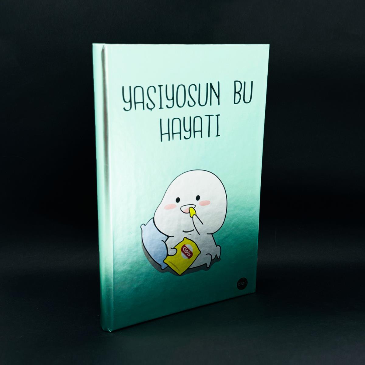 Yaşıyosun Bu Hayatı Tasarımlı Metal Kapaklı Lastikli Defter