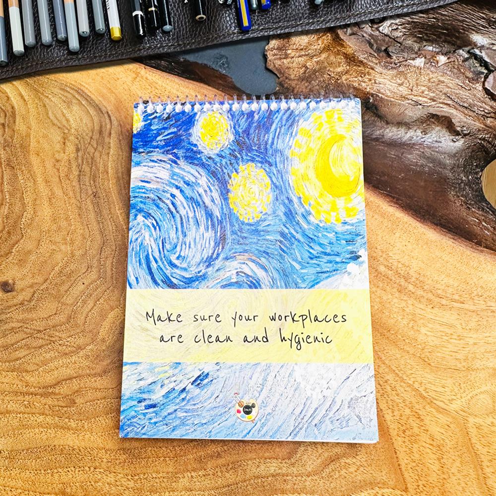 Yıldızlı Gece Tasarımlı A5 Sketch Book - Eskiz Defteri