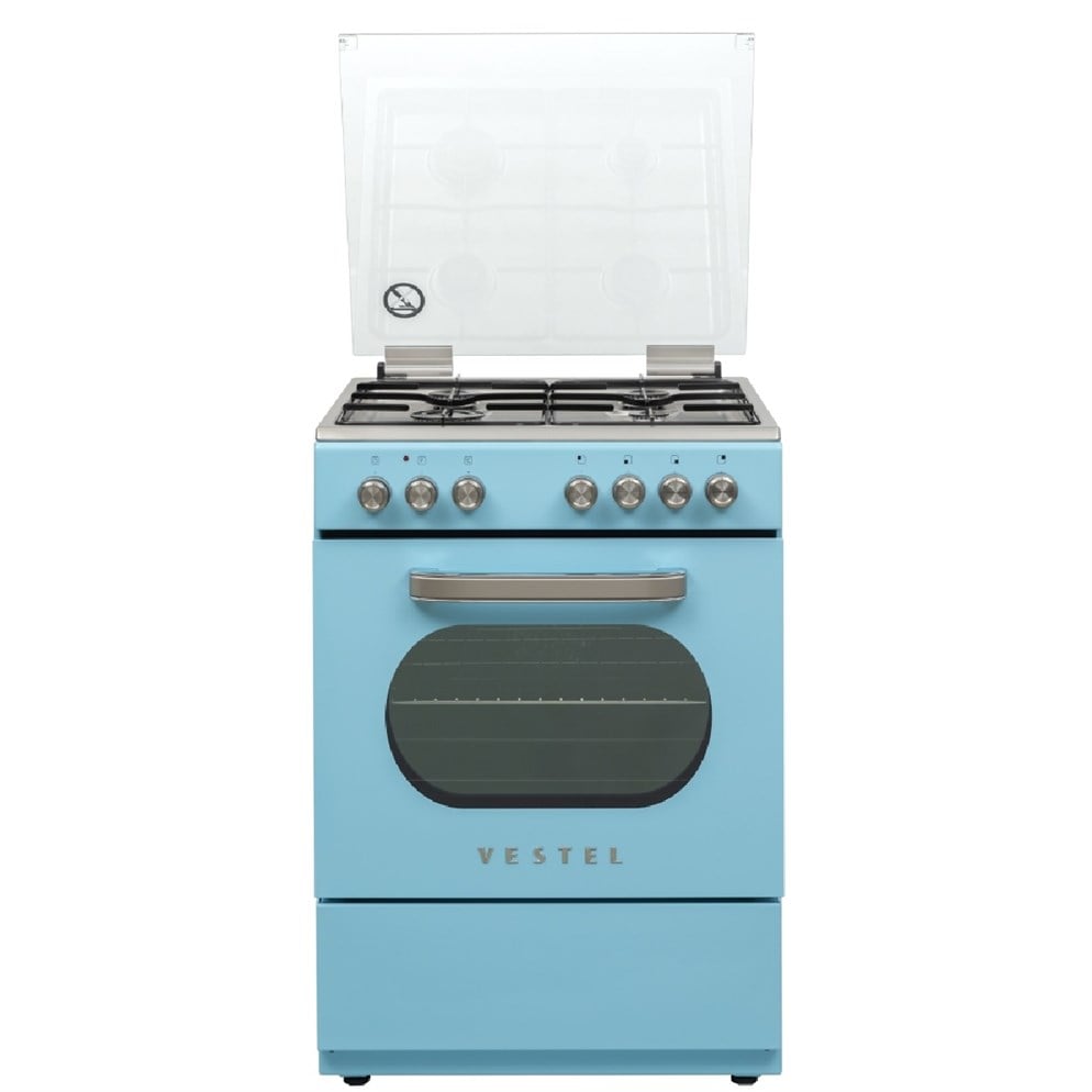 Vestel SF 8400 Retro Düş Mavisi Solo Turbo Fırın