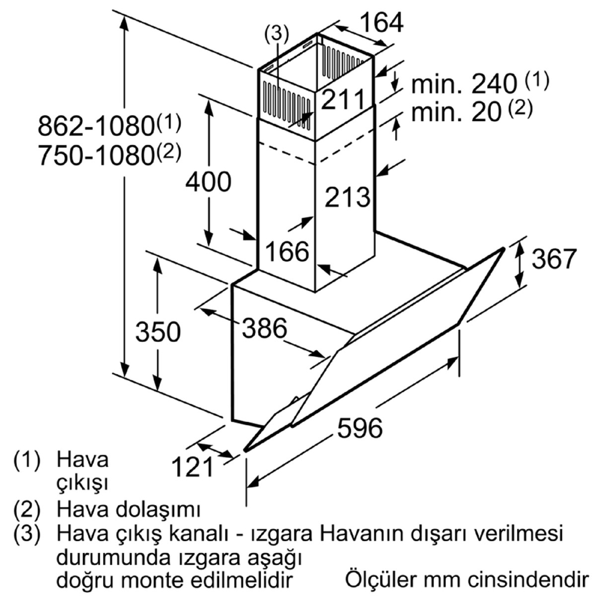 En Ucuz Bosch DWK065G20T Ankastre Davlumbaz servis kurulum garantili ...