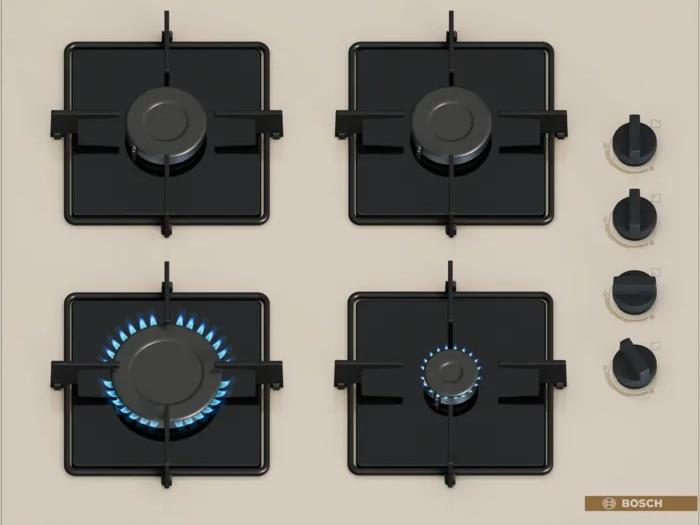 Bosch POP6C1O12O Gazlı Cam Ankastre Ocak