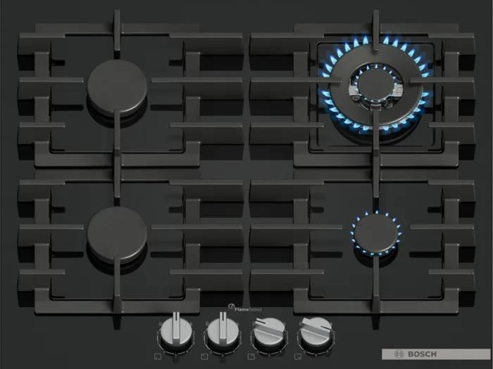 Bosch PPH6A6I40O Gazlı Cam Ankastre Ocak