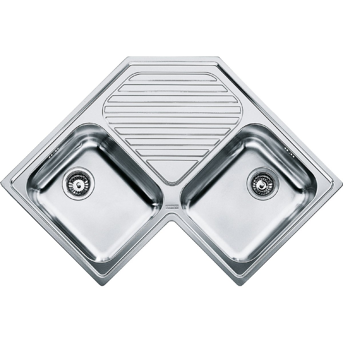 Franke 101.0021.585 Celık Evye Angola Pnx 621-E Köse 2 Gözlü Damlalıklı Evye