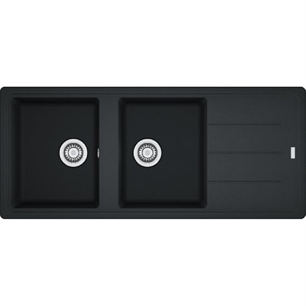 Franke Fragranit Basis Bfg 621 Nero 2 Gözlü Sag/Sol Damlalıklı Renkli Eviye