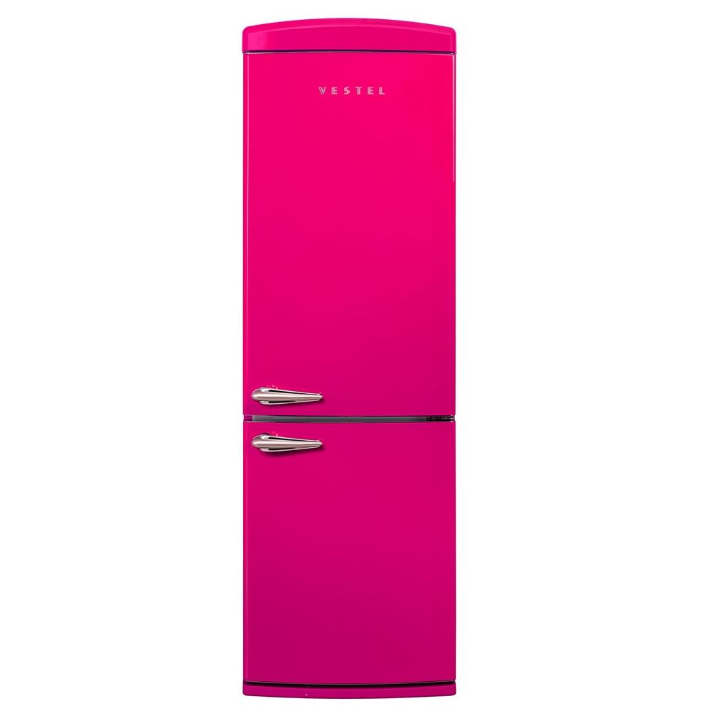 Vestel NFK37001 Pembe Retro Kombi Buzdolabı