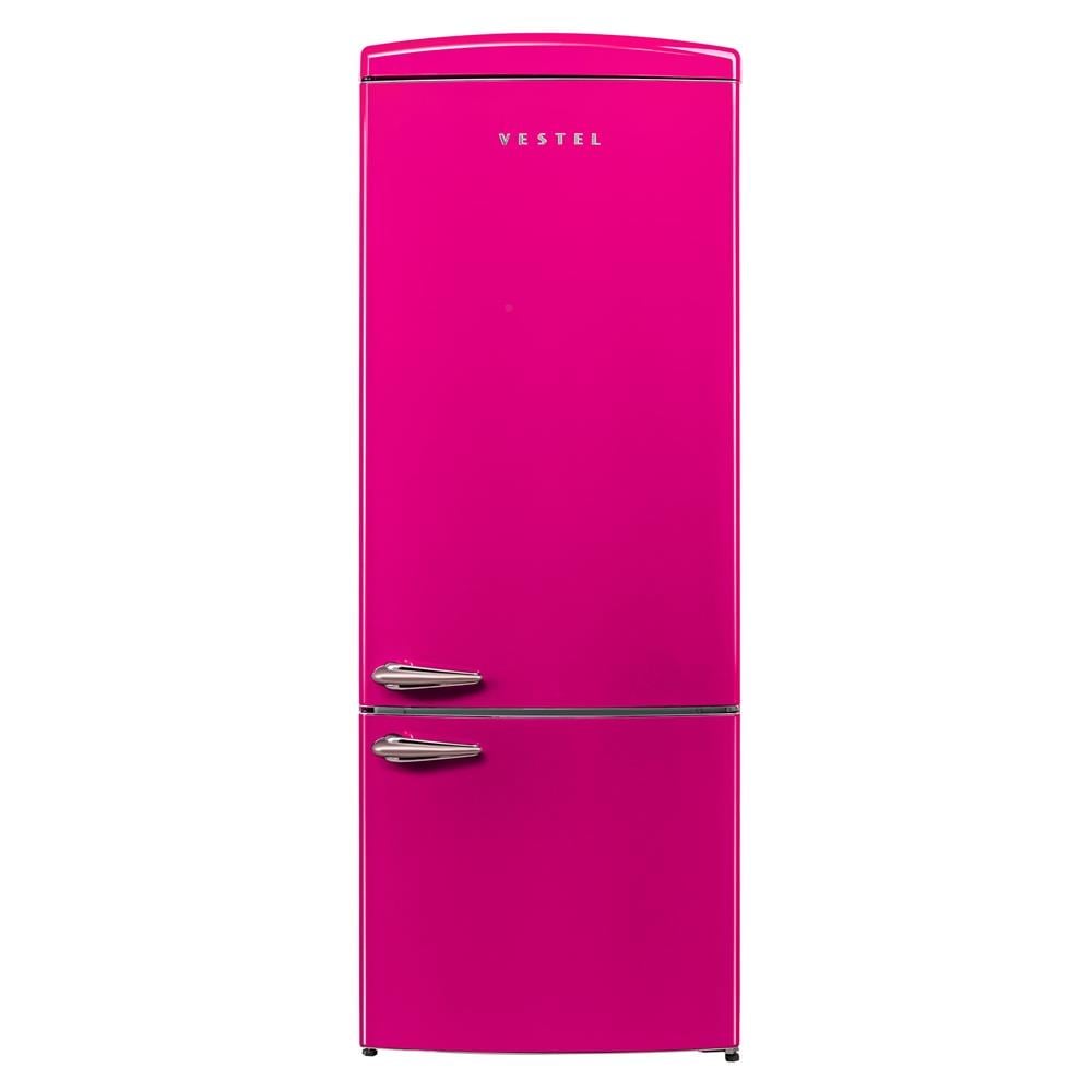 Vestel NFK52001 Pembe Retro Kombi Buzdolabı