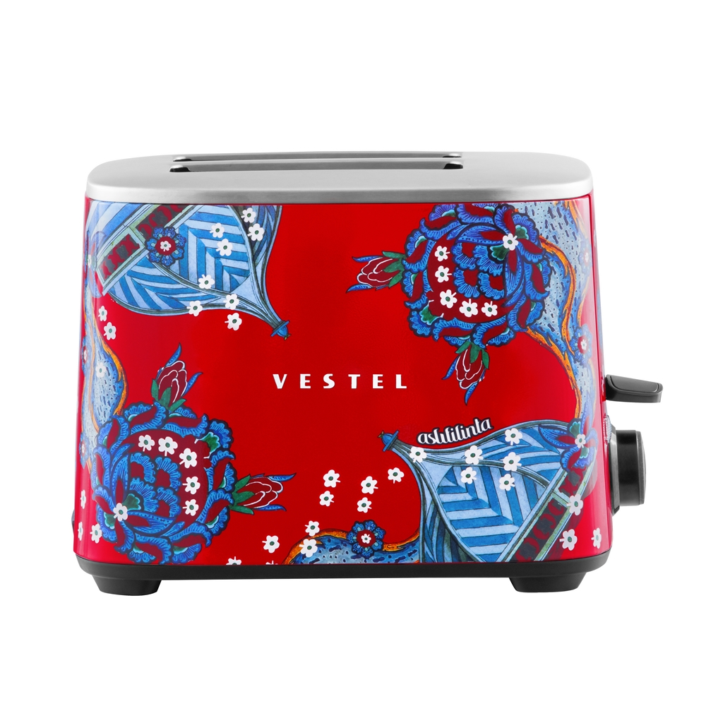 Vestel x ASLI FİLİNTA RETRO KIRMIZI ÇİNİ Ekmek Kızartma Makinesi
