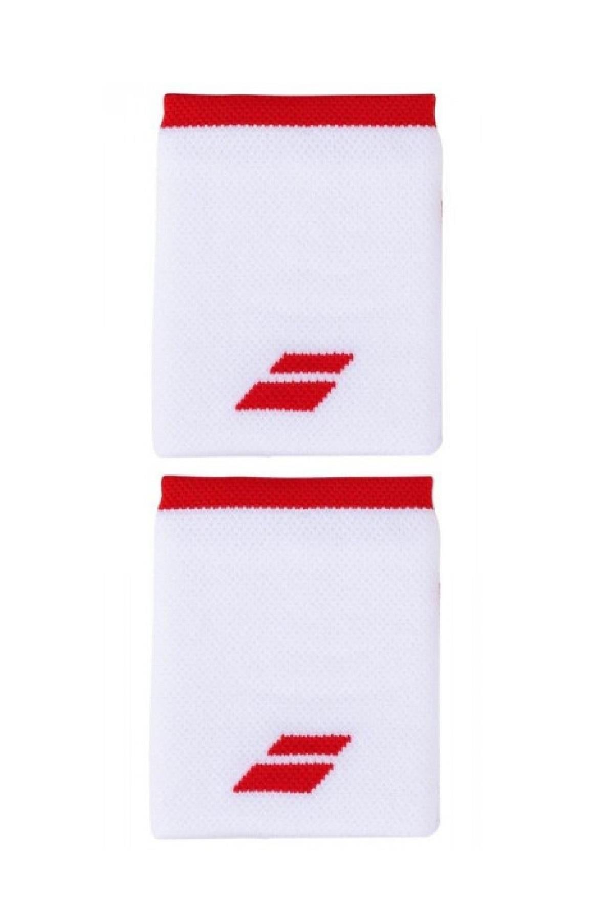 Babolat Babolat Logo Jumbo Wristband Beyaz Kırmızı Tenis Bileklik