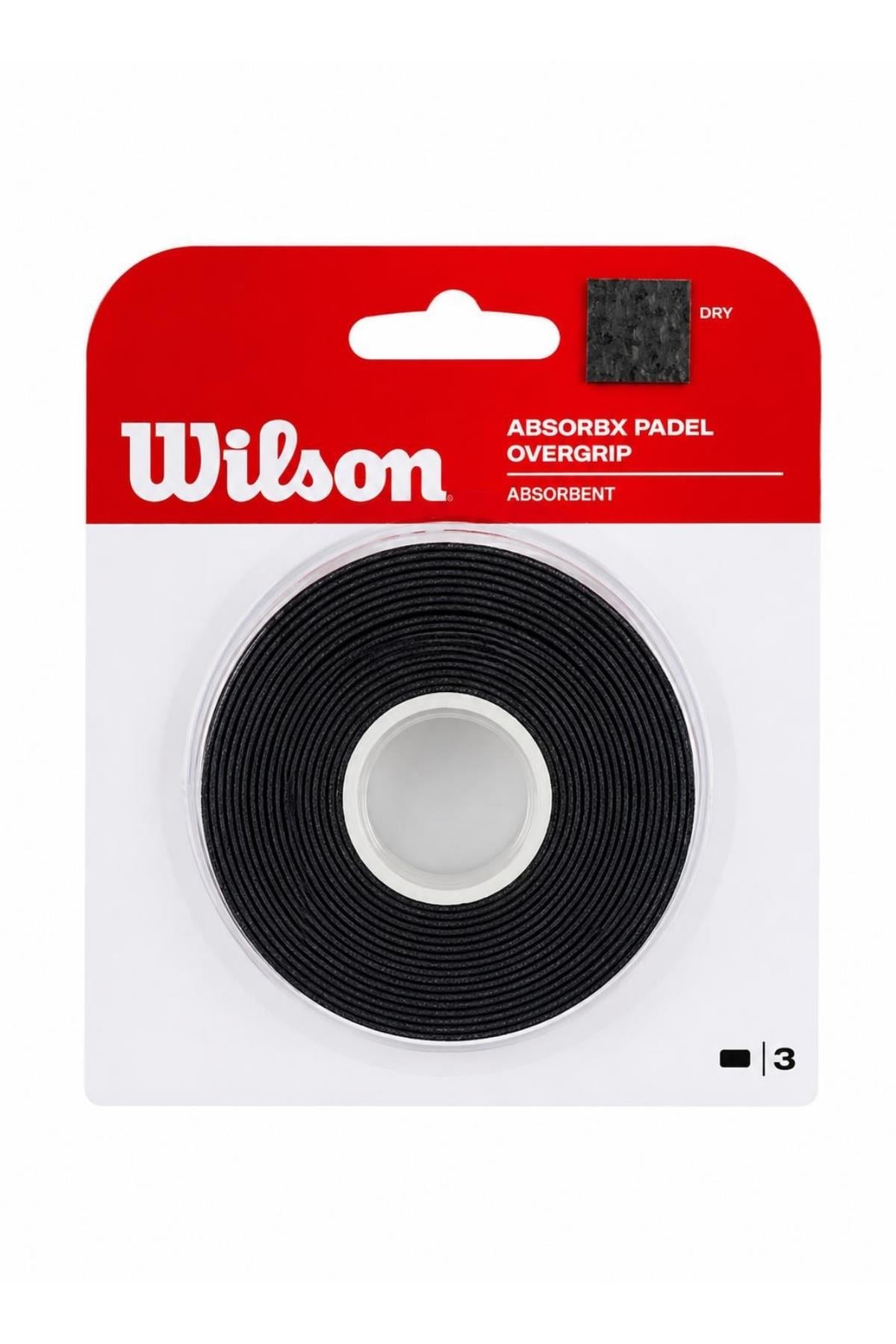 Wilson Wilson AbsorbX Padel Raket Overgrip Siyah 3lü