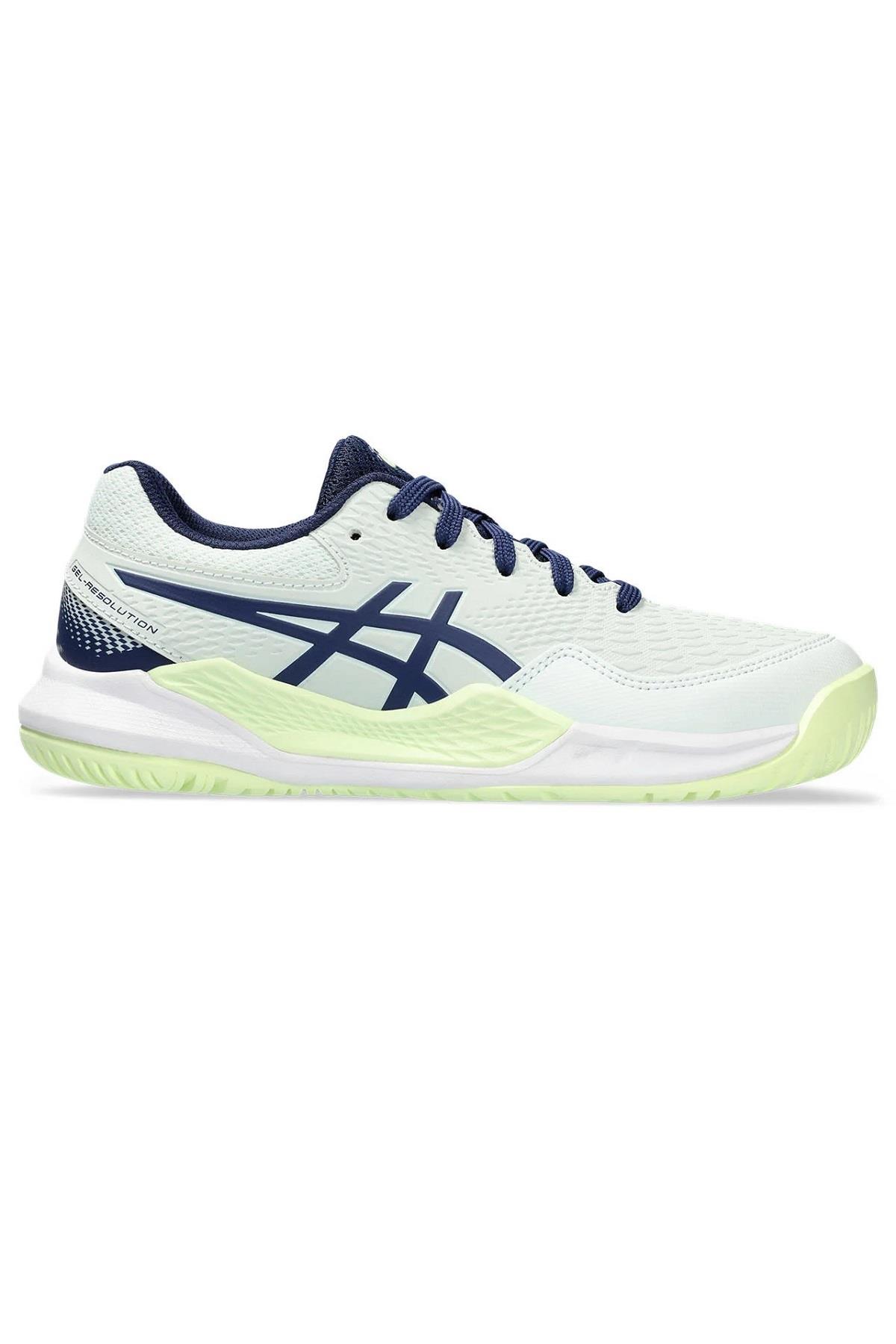 Asics Asics Gel Resolution 9 GS Beyaz Sarı Çocuk Tenis Ayakkabısı