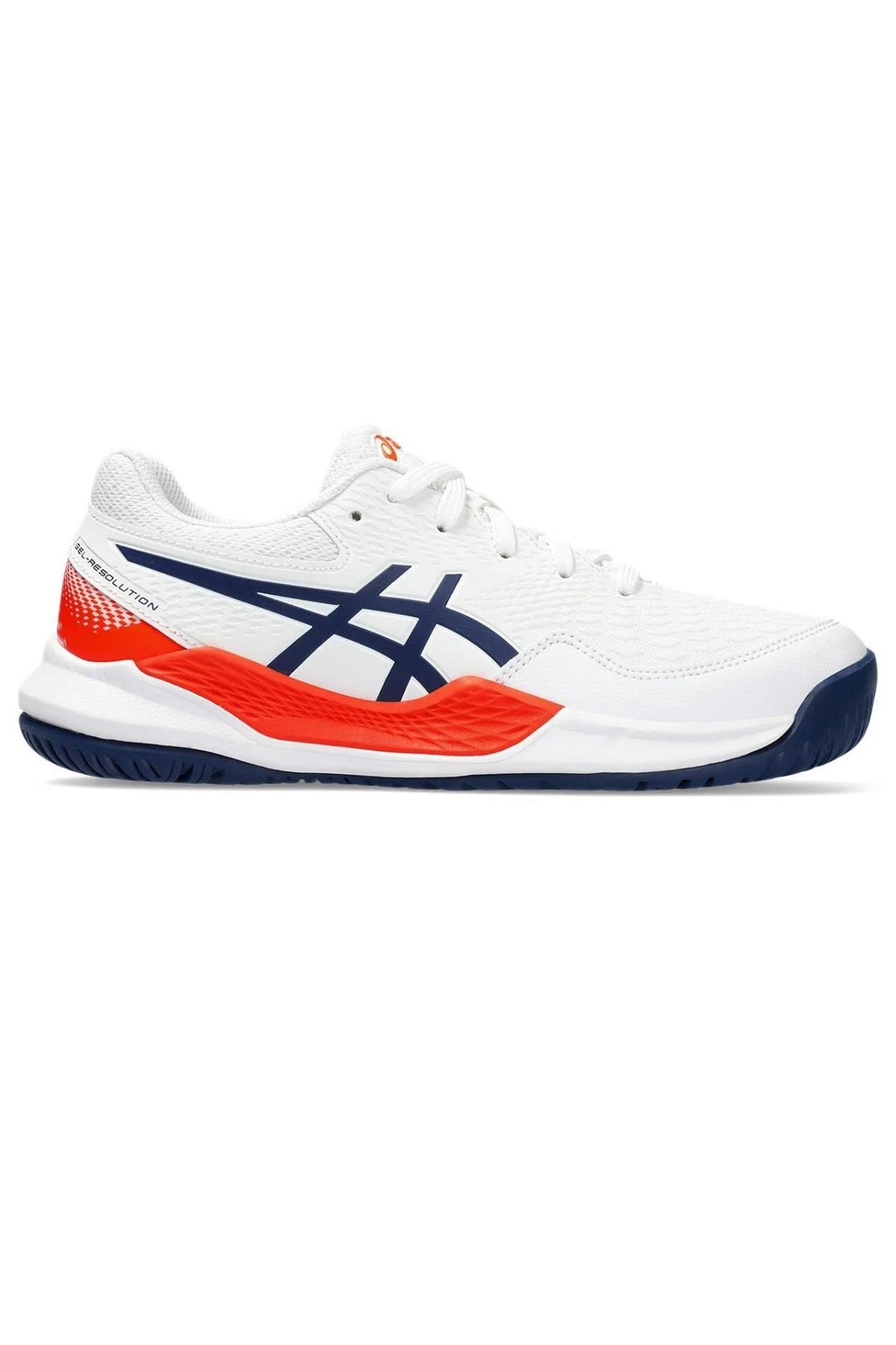 Asics Asics Gel Resolution 9 GS Beyaz Kırmızı Çocuk Tenis Ayakkabısı