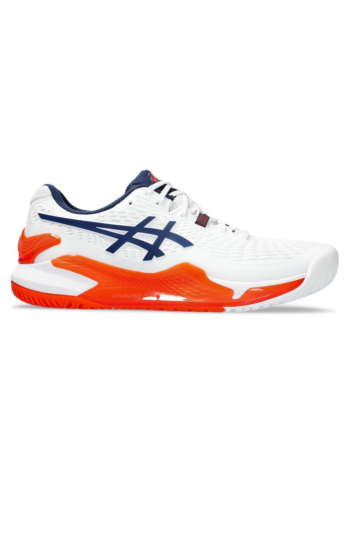 Asics Asics Gel Resolution 9 Beyaz Turuncu Erkek Tenis Ayakkabısı