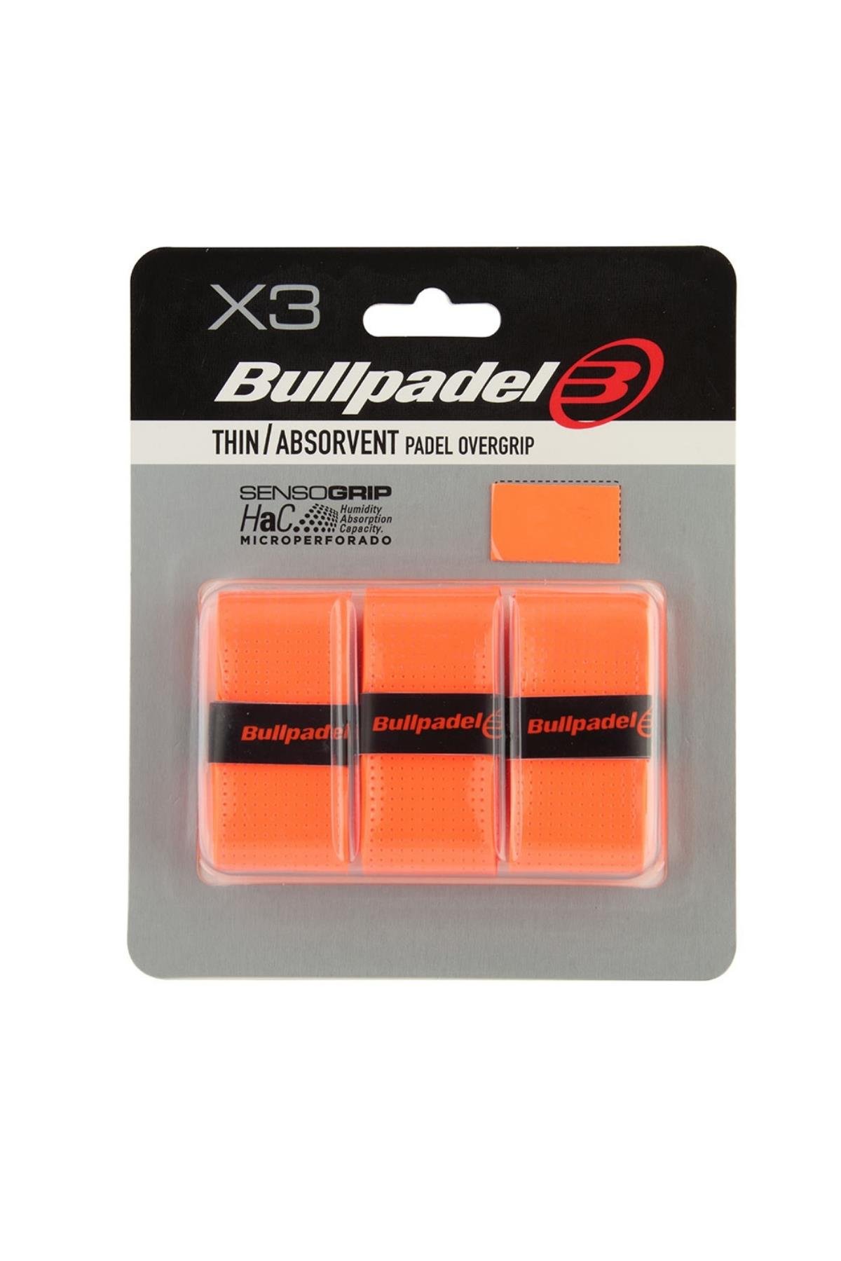 Bullpadel Bullpadel Thin Absorvent Padel Raket Overgrip 3lü Neon Turuncu
