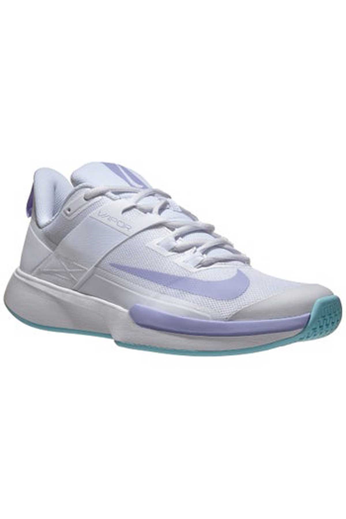 Nike Women Vapor Lite HC Beyaz-Lila Kadın Tenis Ayakkabısı