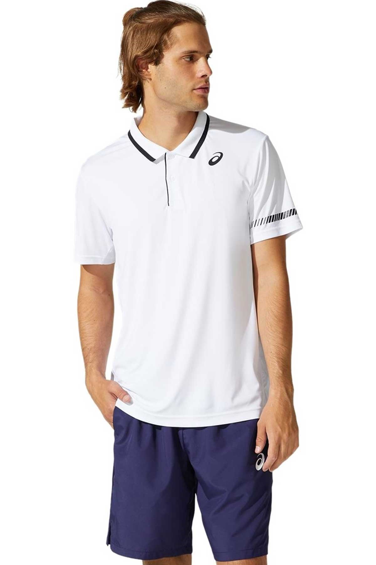 Asics & Onitsuka Tiger Asics Court M Beyaz Tenis Polo Erkek Tişört