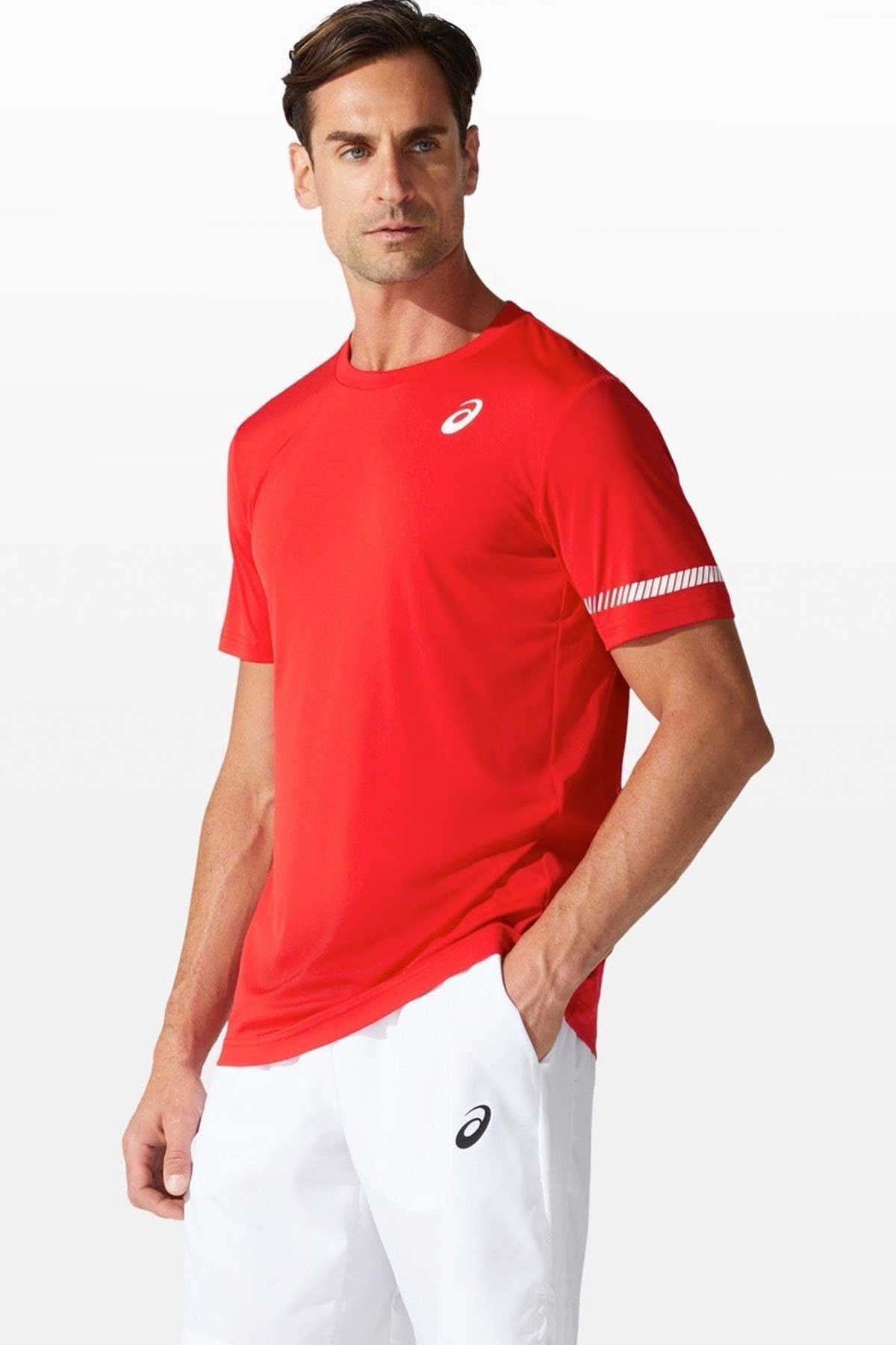 Asics & Onitsuka Tiger Asics Court M SS TEE Erkek Kırmızı Tenis Tişört
