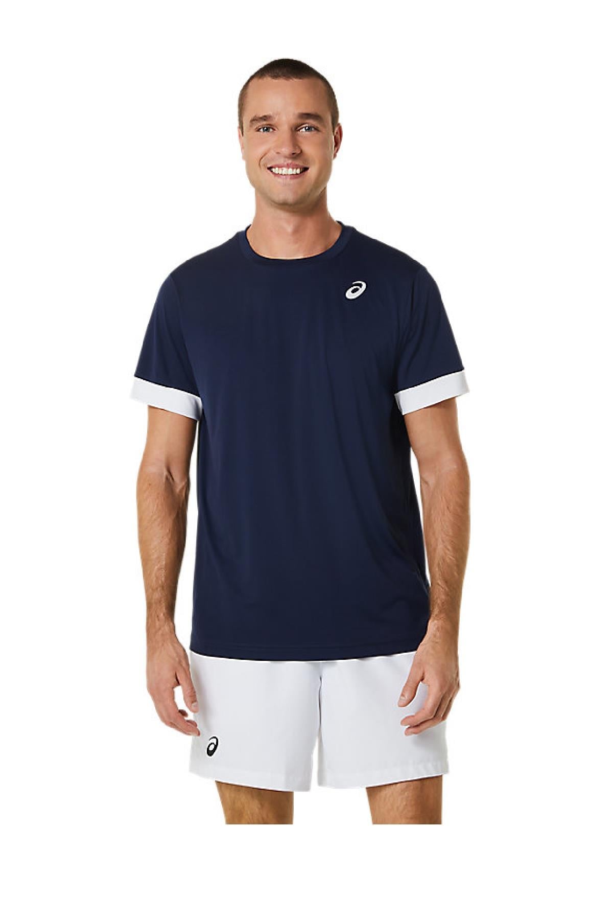 Asics Asics Court SS Top Erkek Lacivert Tenis Tişört
