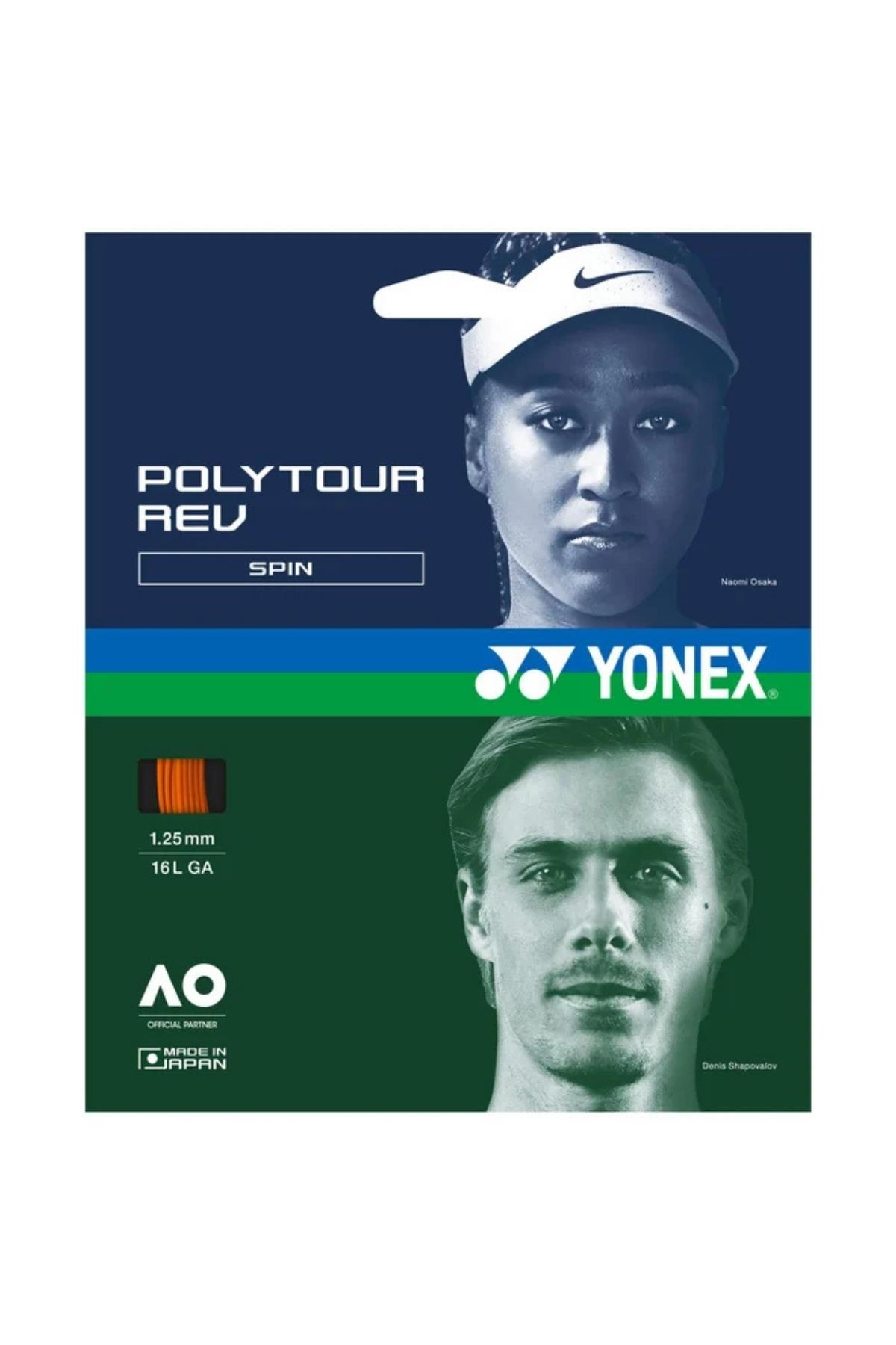 Yonex Yonex Poly Tour Rev 125 Turuncu Tenis Kordaj Teli 12m